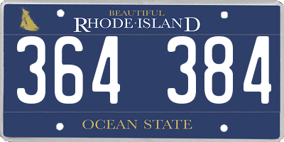 RI license plate 364384