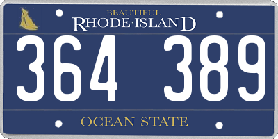 RI license plate 364389