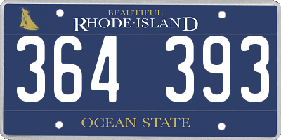 RI license plate 364393