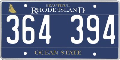 RI license plate 364394