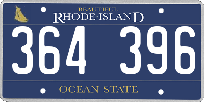 RI license plate 364396