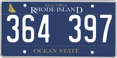 RI license plate 364397