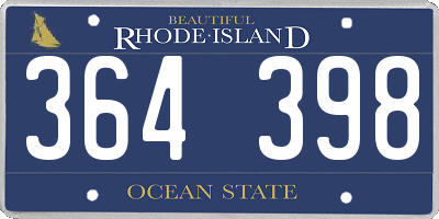 RI license plate 364398