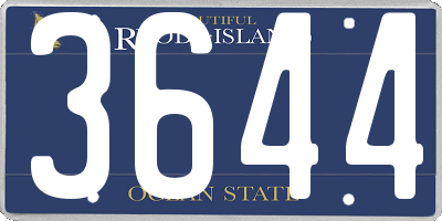RI license plate 3644