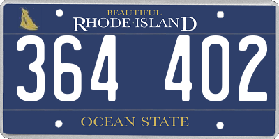 RI license plate 364402