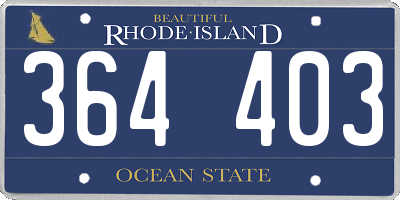 RI license plate 364403