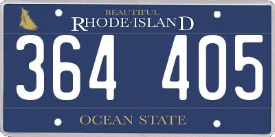 RI license plate 364405