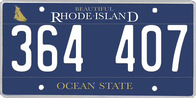 RI license plate 364407