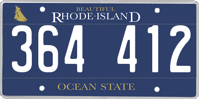 RI license plate 364412