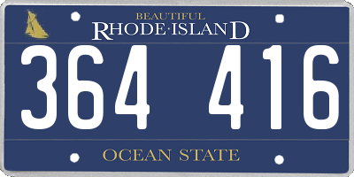 RI license plate 364416