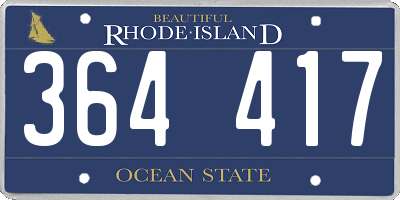 RI license plate 364417