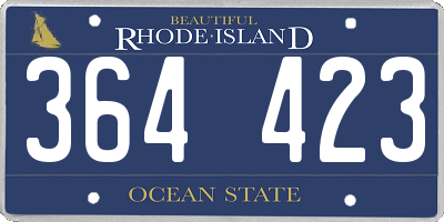 RI license plate 364423