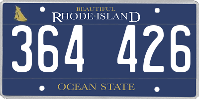 RI license plate 364426