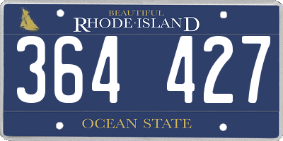 RI license plate 364427