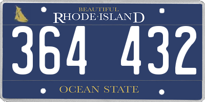 RI license plate 364432