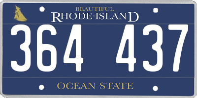 RI license plate 364437