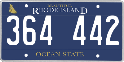 RI license plate 364442