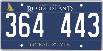 RI license plate 364443