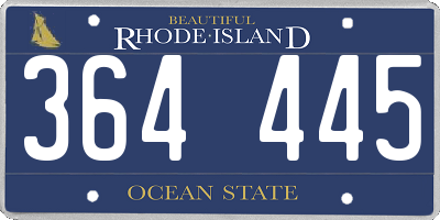 RI license plate 364445
