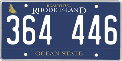 RI license plate 364446