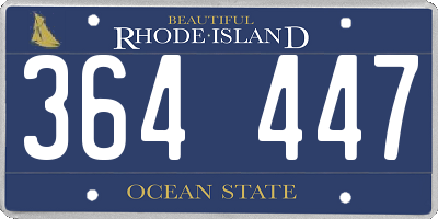 RI license plate 364447