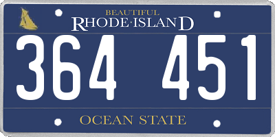 RI license plate 364451