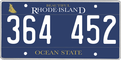 RI license plate 364452
