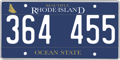 RI license plate 364455