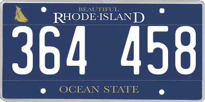 RI license plate 364458