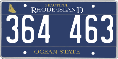 RI license plate 364463