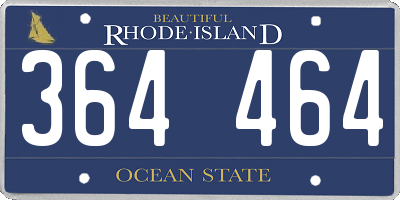 RI license plate 364464