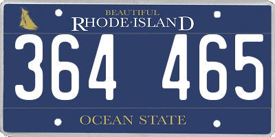 RI license plate 364465