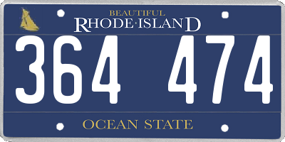 RI license plate 364474