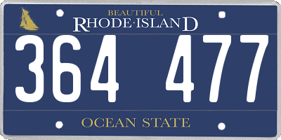 RI license plate 364477
