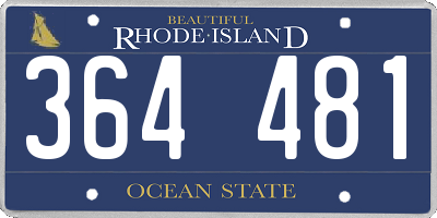 RI license plate 364481
