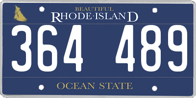 RI license plate 364489