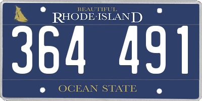 RI license plate 364491