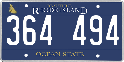 RI license plate 364494