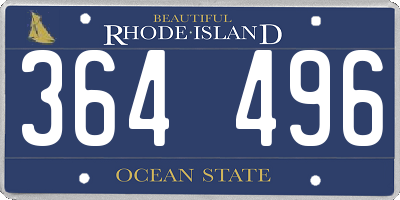 RI license plate 364496