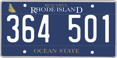 RI license plate 364501