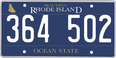 RI license plate 364502