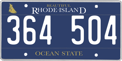 RI license plate 364504