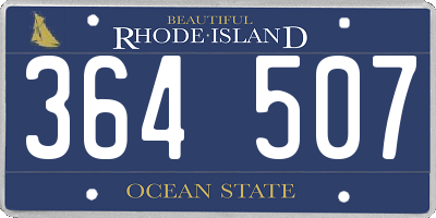 RI license plate 364507