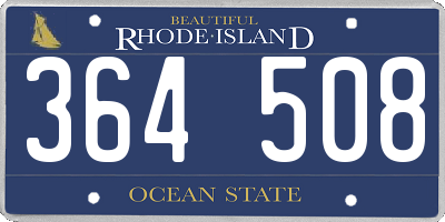 RI license plate 364508