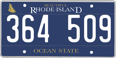 RI license plate 364509