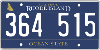 RI license plate 364515
