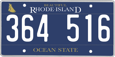 RI license plate 364516