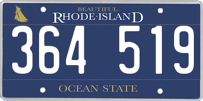 RI license plate 364519