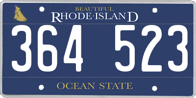 RI license plate 364523