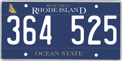 RI license plate 364525